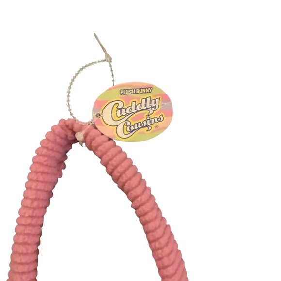 Vtg Cuddly Cousins Plush Easter Bunny Handbag Purse Pink Ears & Bow For Kids NEW - Picture 3 of 7